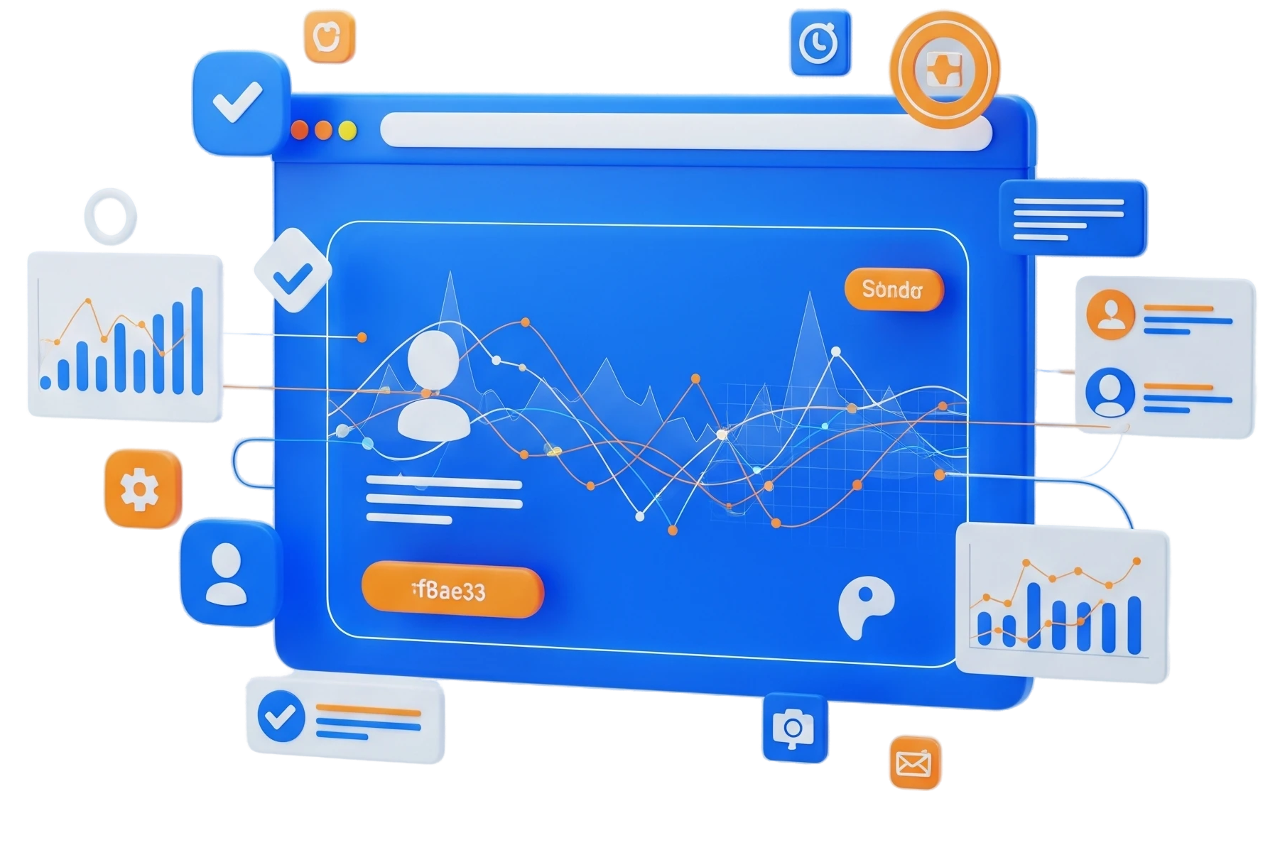 Dashboard analitik modern yang menampilkan pertumbuhan bisnis