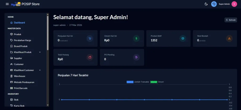 POSIP — Sistem Kasir & Manajemen Toko Modern